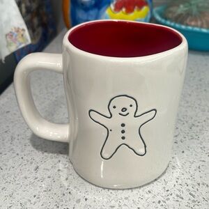 SALE! RAE DUNN White/Red/Black "Dunk It/Gingerbread Man" Ceramic Mug